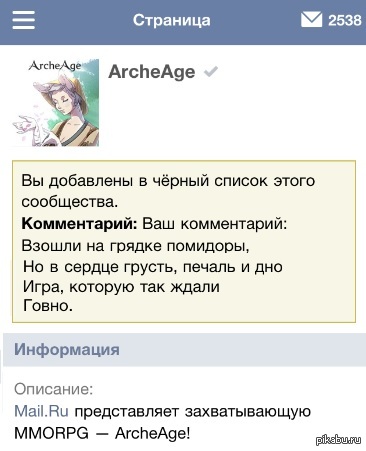 Победа в конкурсе стихов ©DanielDefo  DanielDefo, Archeage, стихи, ВКонтакте
